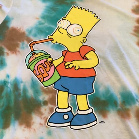 The Simpsons Tie Dye T Shirt Bart Simpson Squishes Sugar Rush Mens Size Medium - Picture 3 of 9